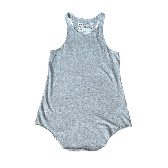 Frank & Eileen Lab Tee Tank Top Gray Raw Asymetrical Hem 100% Cotton Minimalist - Picture 1 of 7
